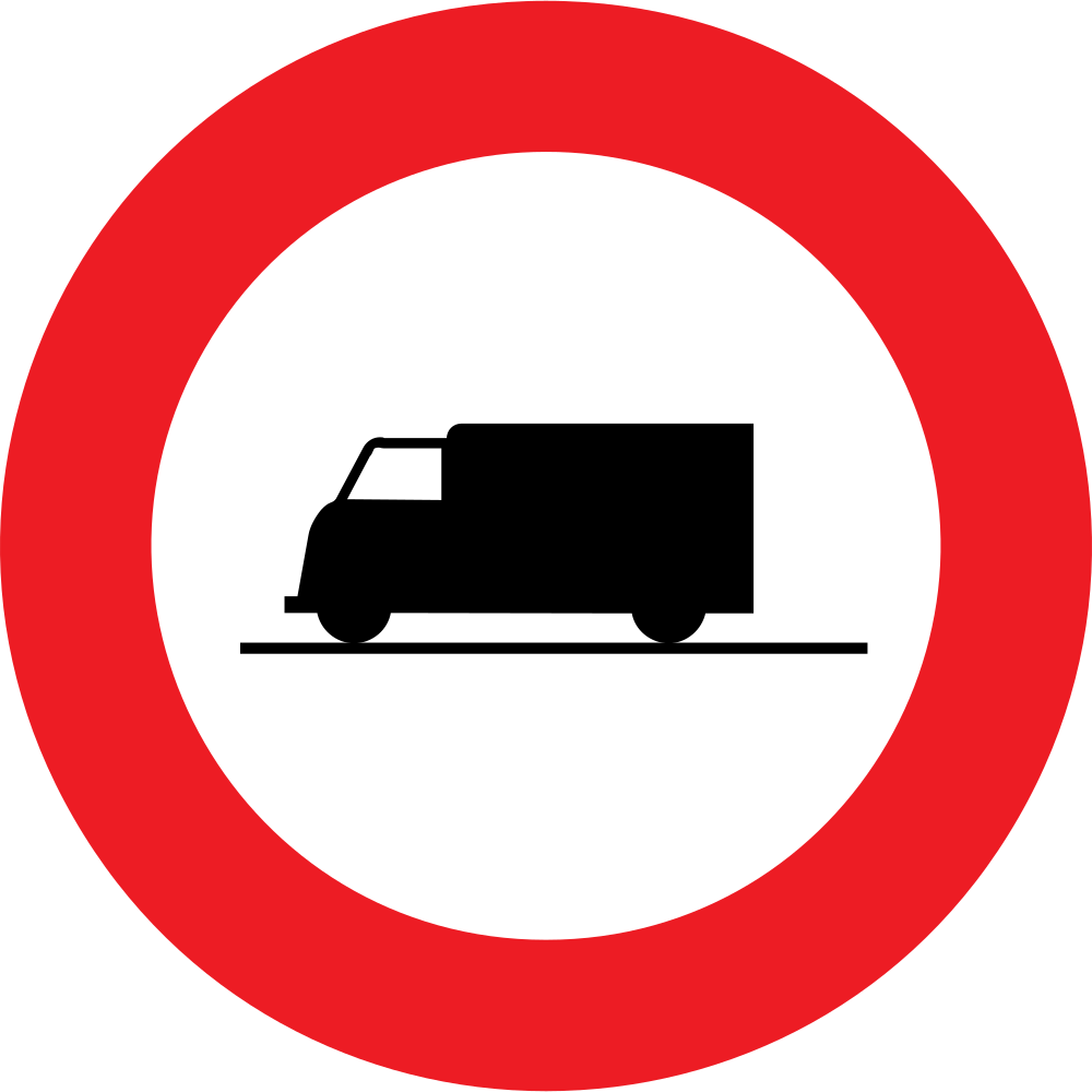 Vrachtwagens verboden.