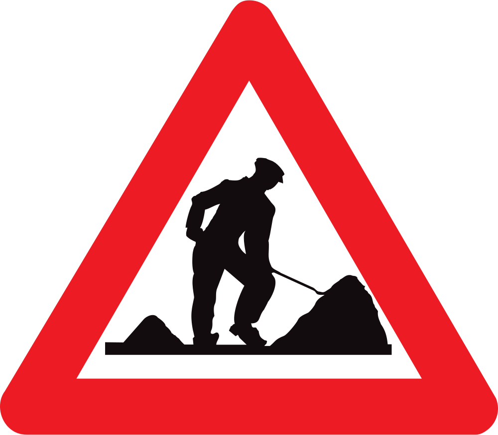 Warning for roadworks.