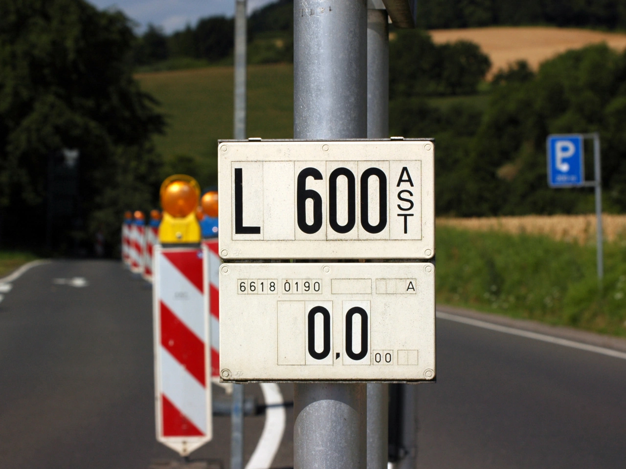 Kilometrierungsmarkierung