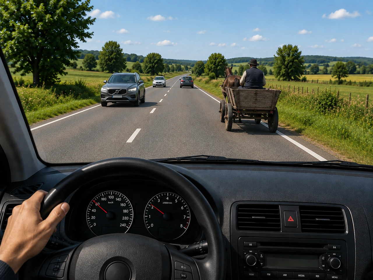 What should you do if you are approaching an animal-drawn vehicle?