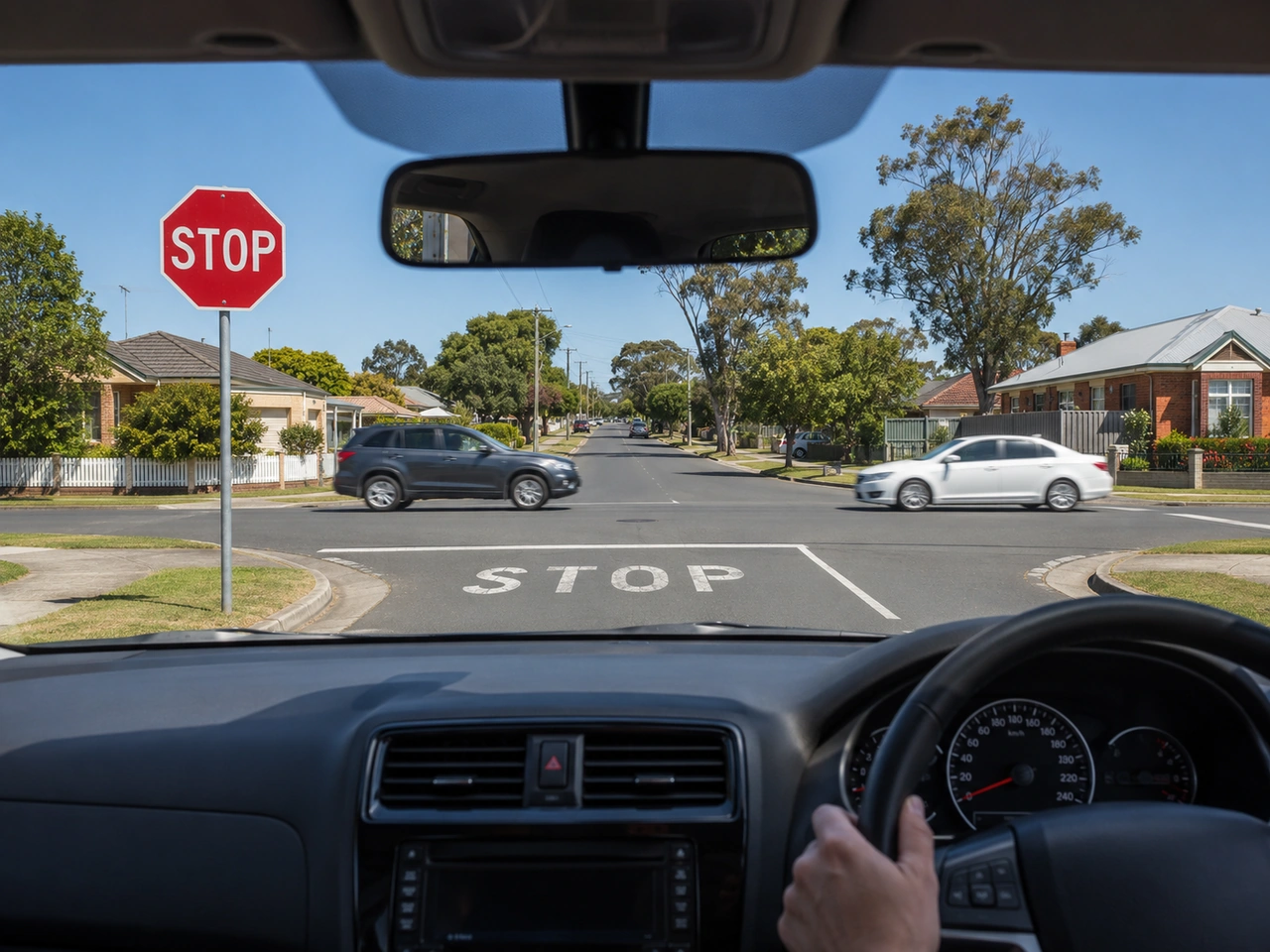 What should you do when approaching a stop sign?