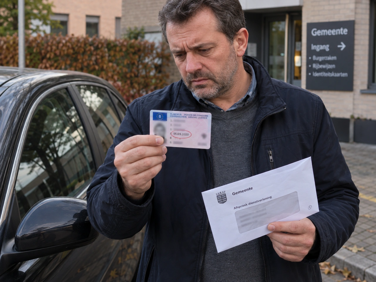 May you continue driving with an expired Belgian bank-card driving licence?