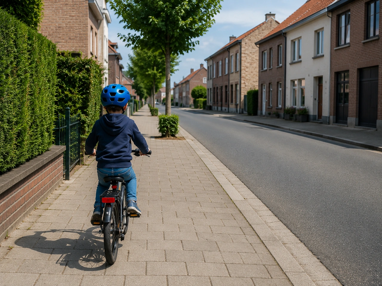 Um ciclista com menos de 10 anos pode andar no passeio na Bélgica?