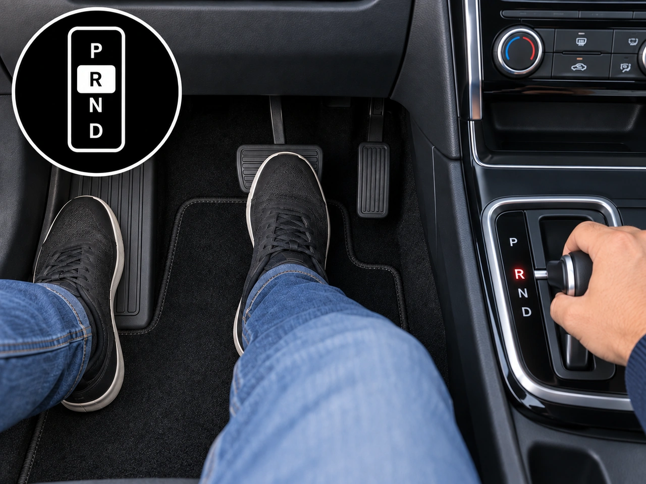 When should you select R (Reverse) in an automatic vehicle?