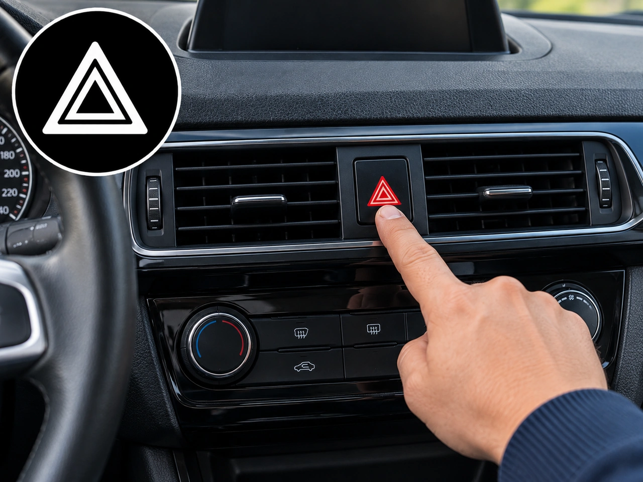 Which control activates all direction indicators at the same time?
