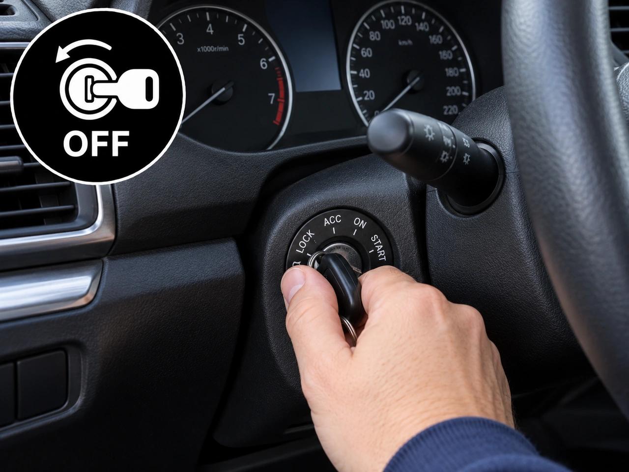 What does turning a traditional ignition switch to OFF normally do?