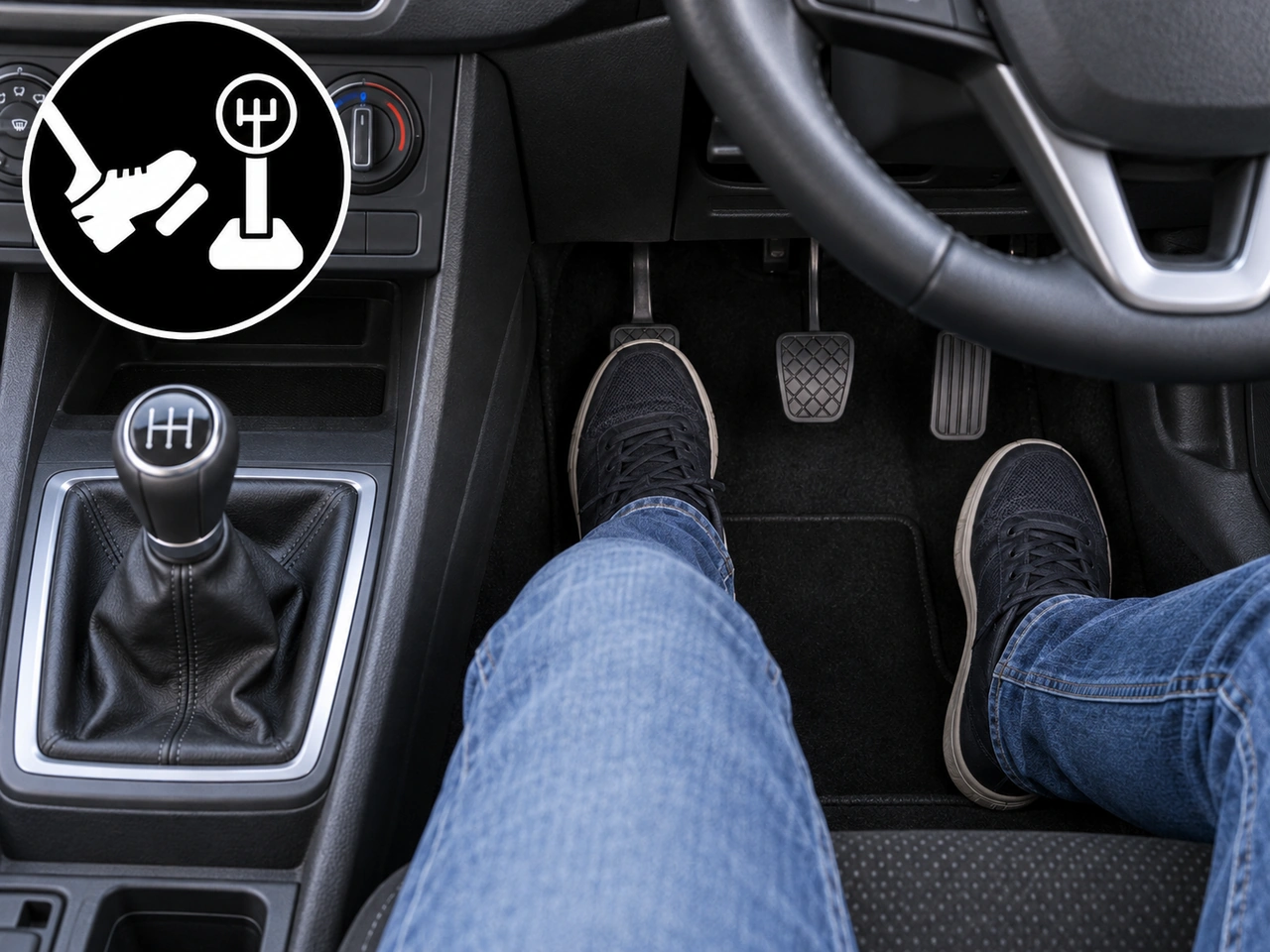 What should you check before starting a manual vehicle?