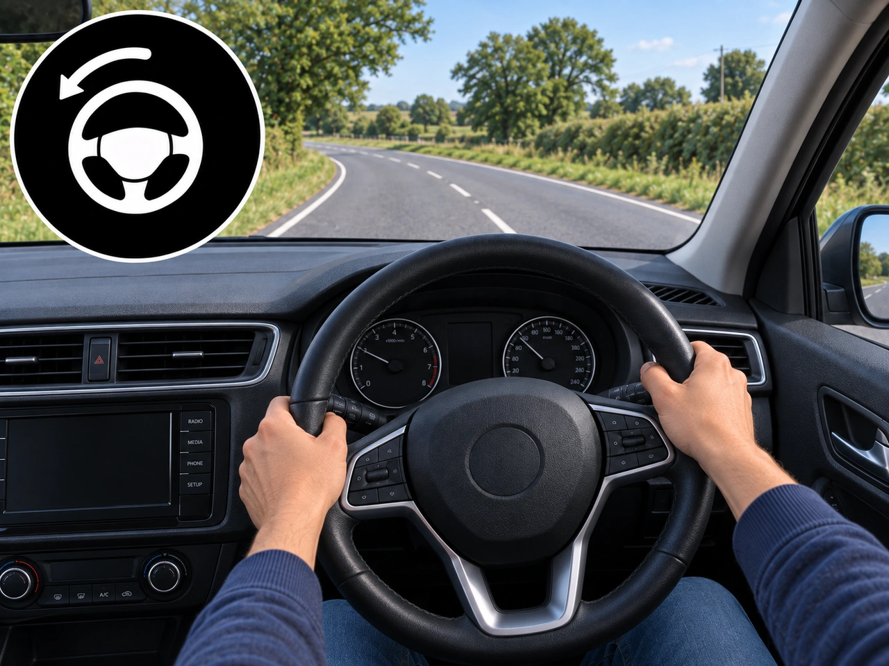 What should you do with the steering wheel after completing a turn?