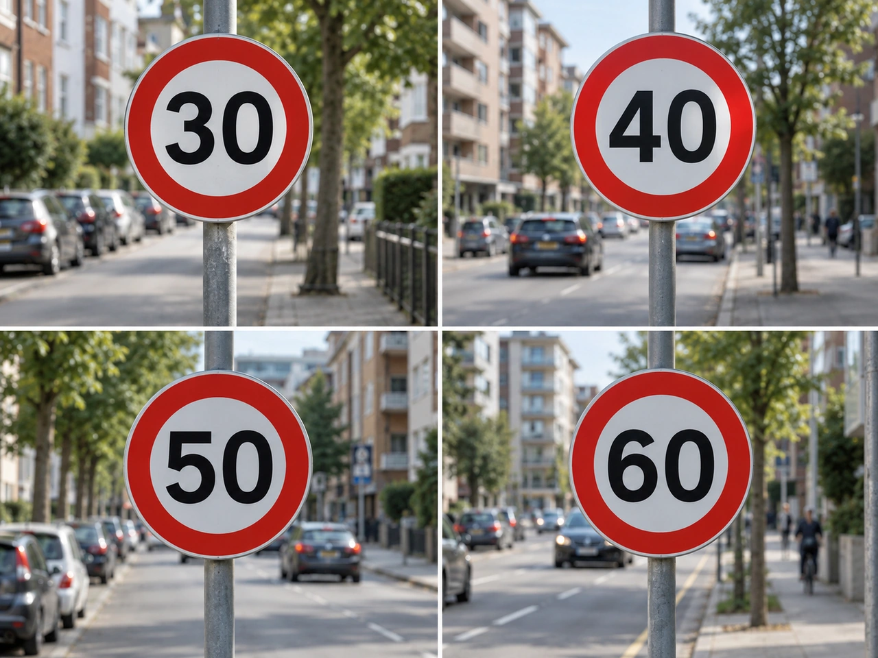 What is the general speed limit for cars in built-up areas in Slovenia?