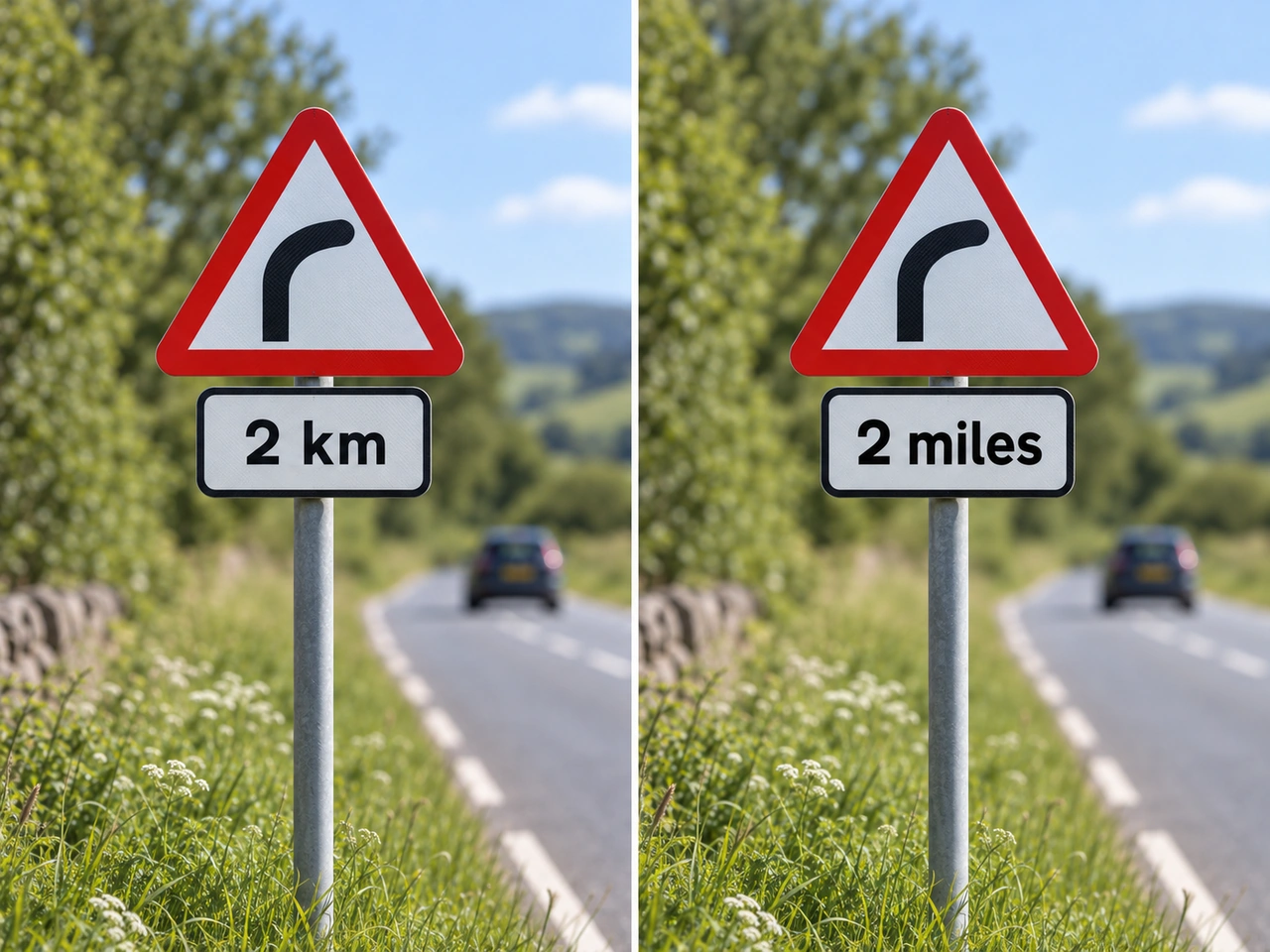 Çin ülkesinde yol işaretlerinde hangi mesafe birimi kullanılır?