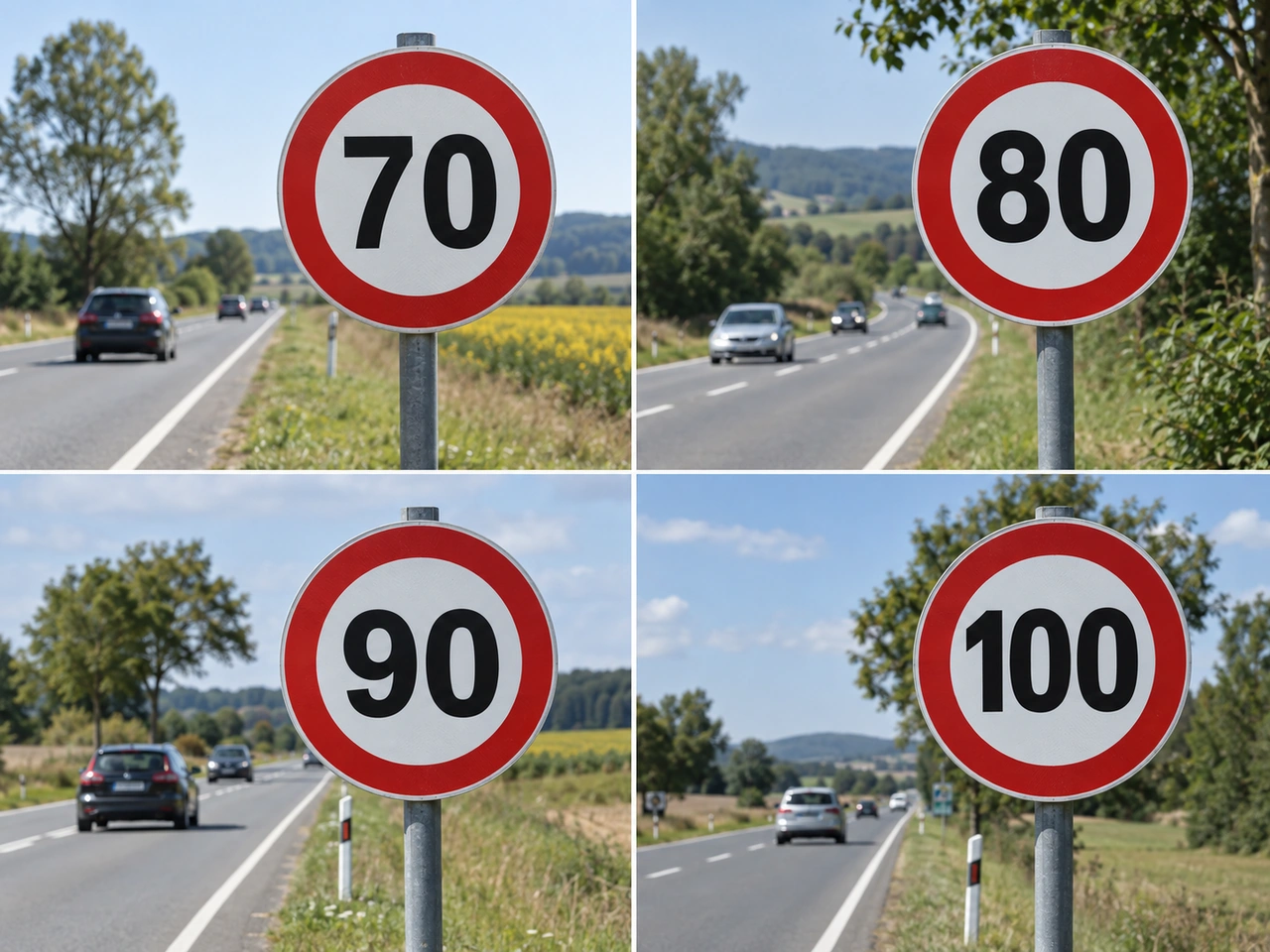 What is the general speed limit for cars on ordinary roads outside built-up areas in Ukraine?