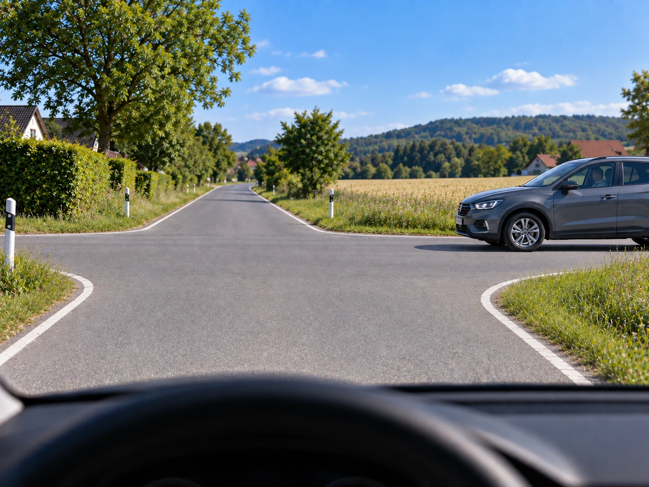 Who generally has priority at an uncontrolled intersection in Slovakia?