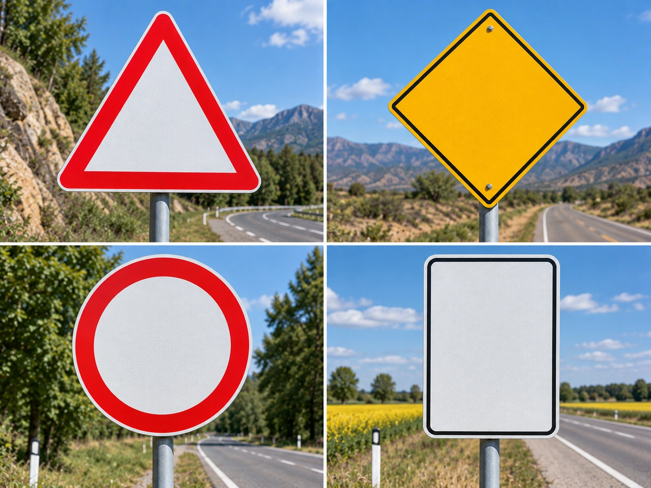 What shape are most warning signs in Malaysia?