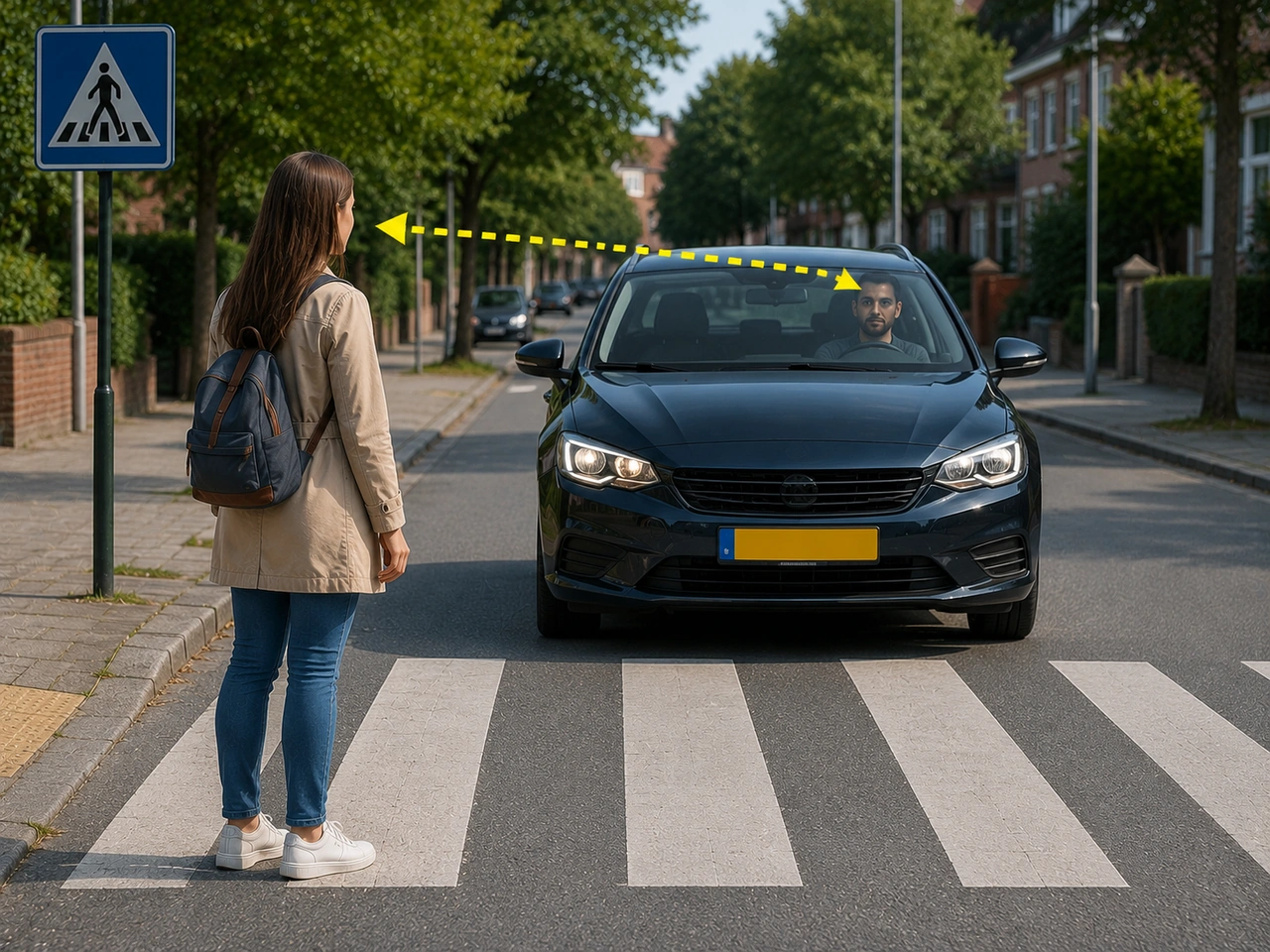 Porque deve certificar-se de que os condutores o viram antes de atravessar?