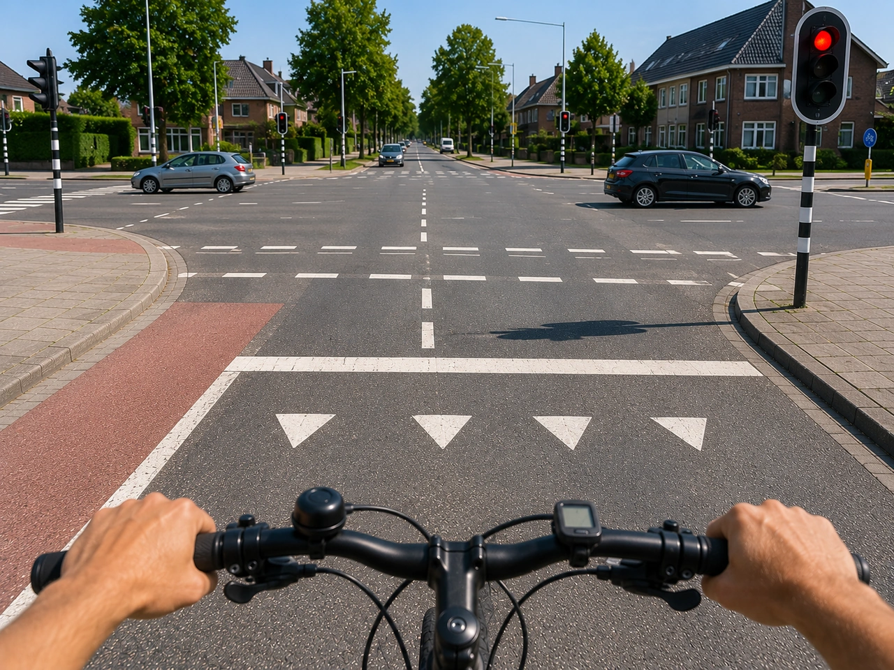 O que devem os ciclistas fazer ao aproximar-se de um cruzamento?