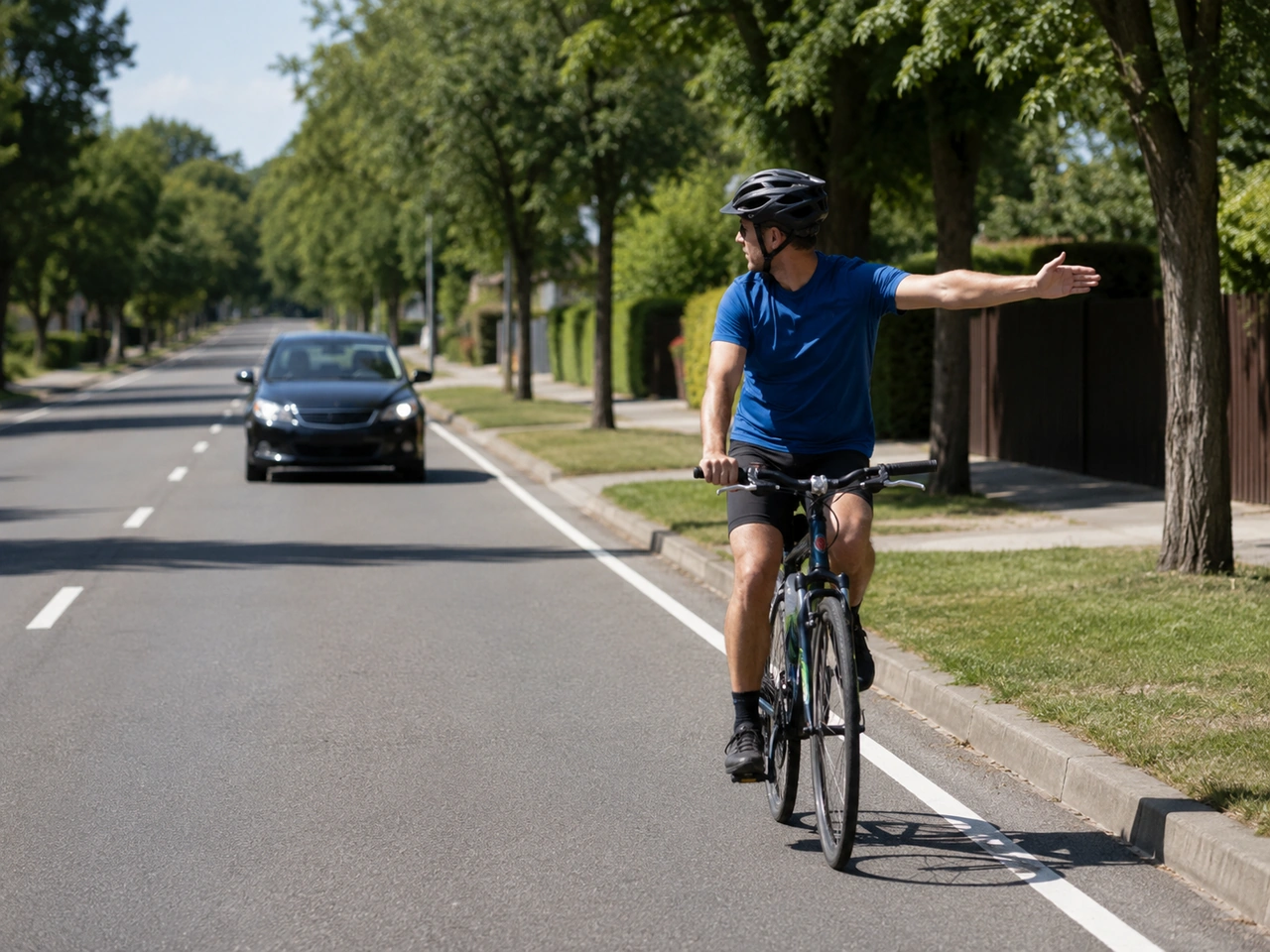 What should cyclists do before turning or changing position on the road?