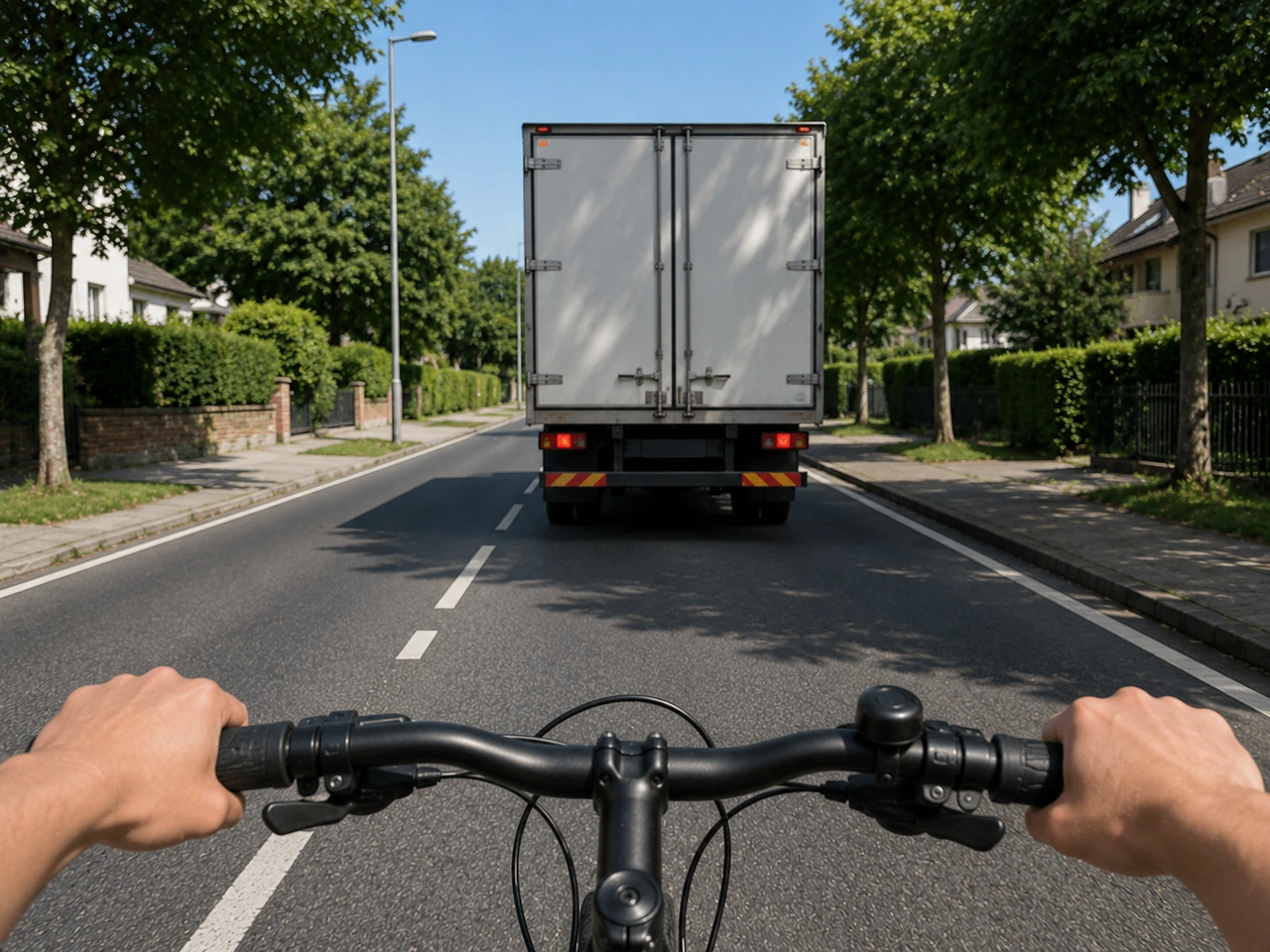 O que devem os ciclistas fazer perto de um veículo grande que possa virar?