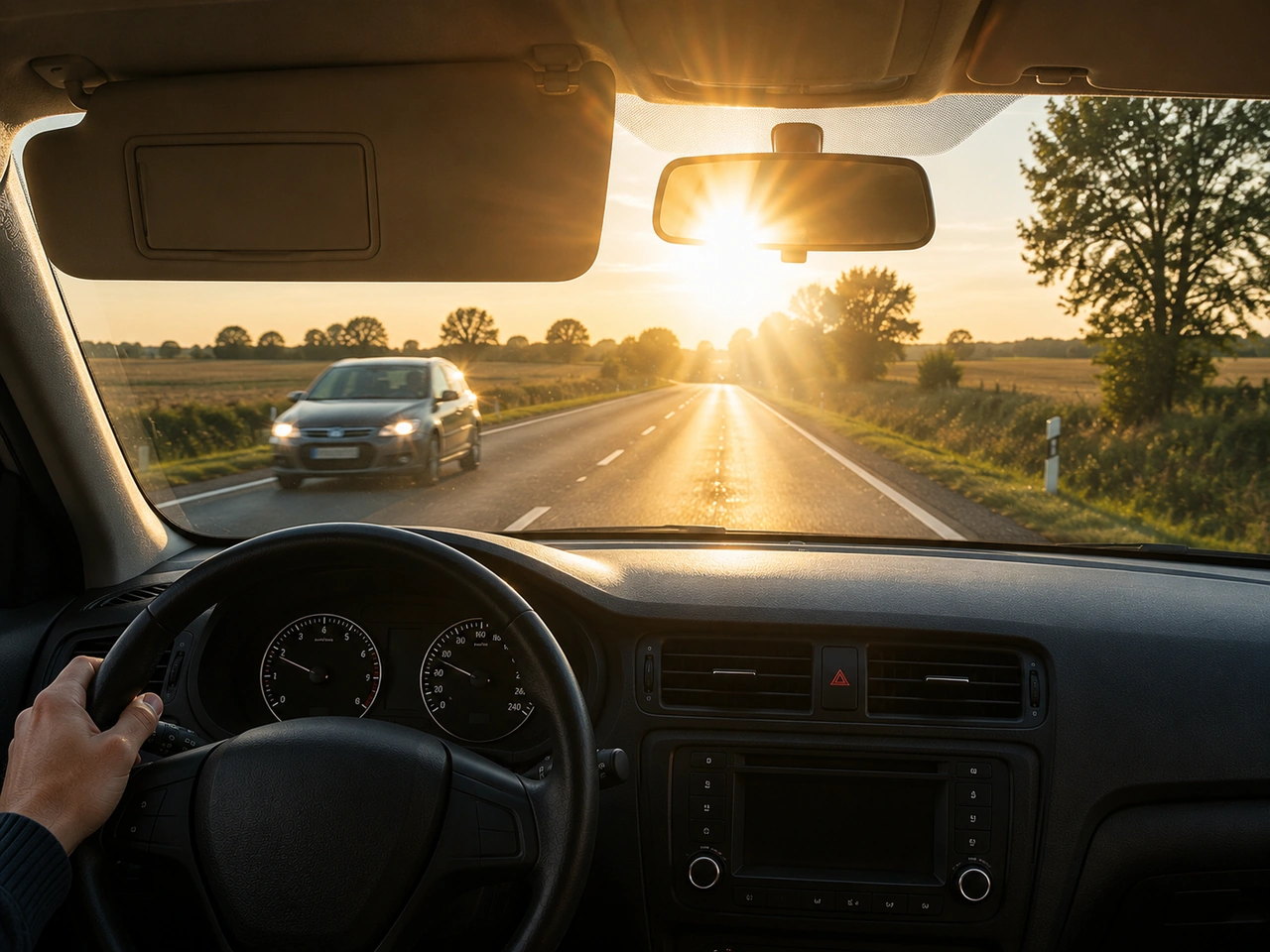 What should you do if you are dazzled by low sun?
