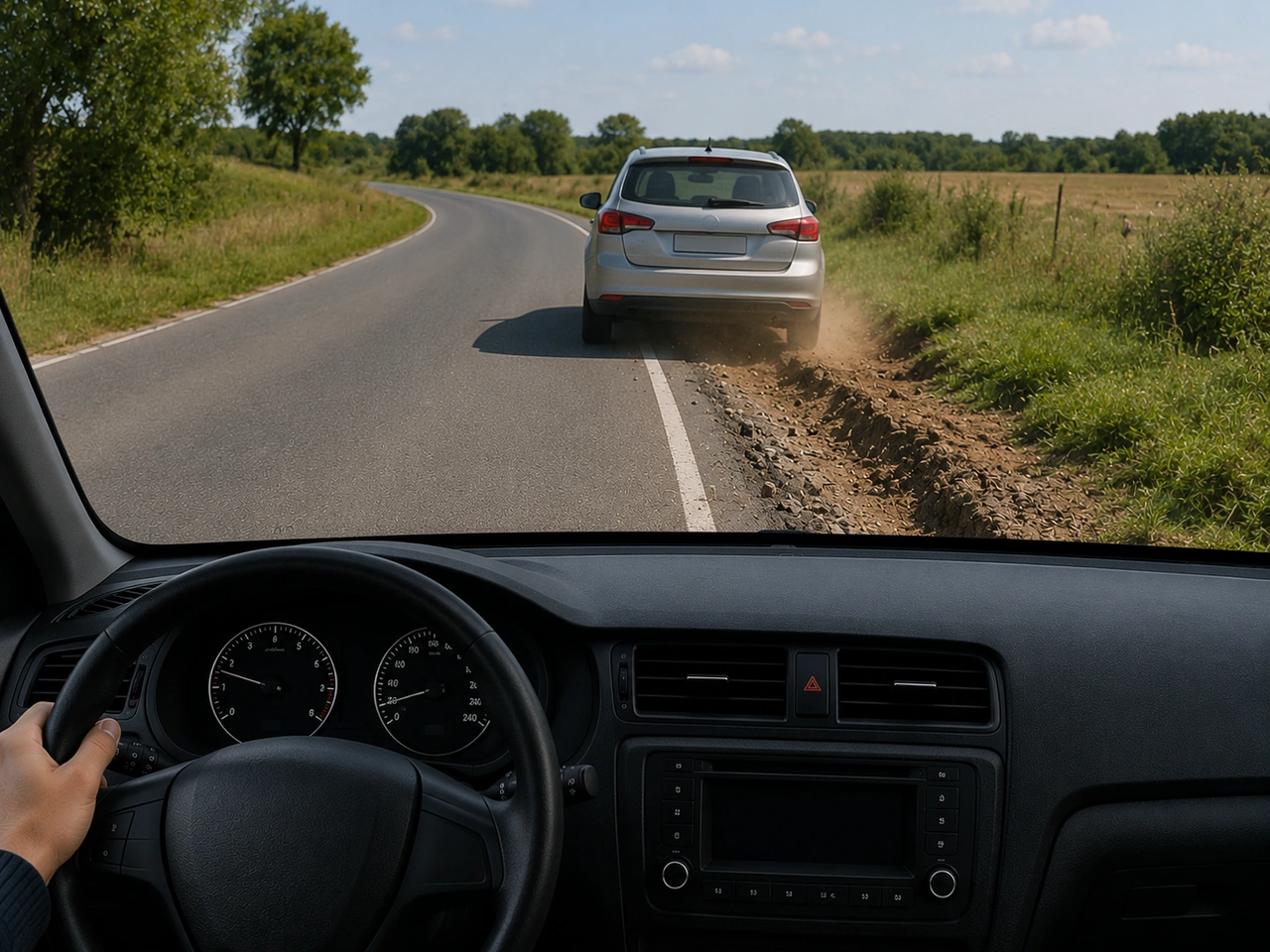 Por que deve evitar conduzir demasiado perto da margem da estrada?