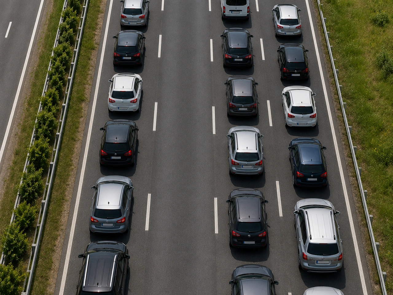 How do you form an emergency corridor across three lanes in the same direction?