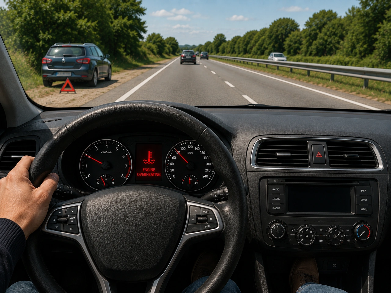 O que deve fazer se o aviso de temperatura do motor indicar sobreaquecimento?