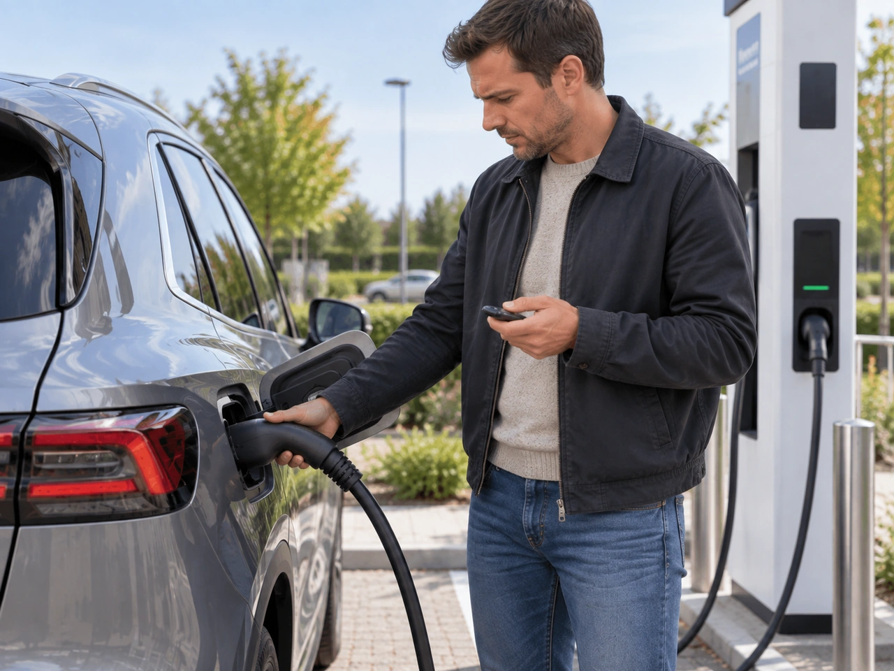 What should you do if an EV charging connector will not release from the vehicle?