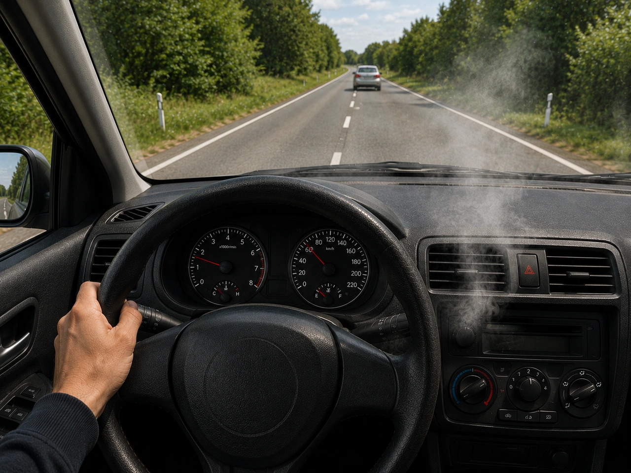 O que deve fazer se começarem a entrar gases de escape no automóvel?