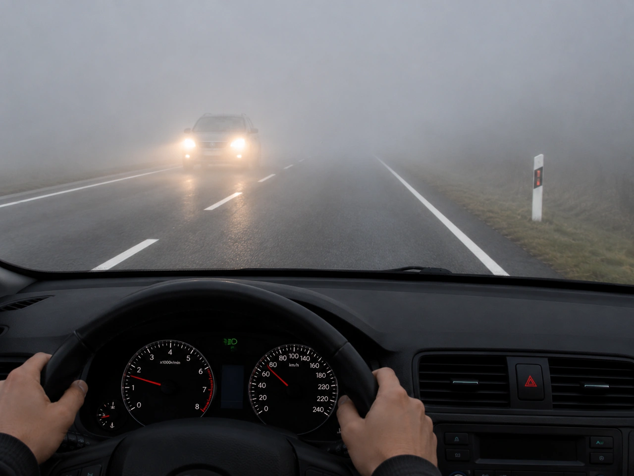 Por que pode o nevoeiro dificultar a avaliação da velocidade de outros veículos?