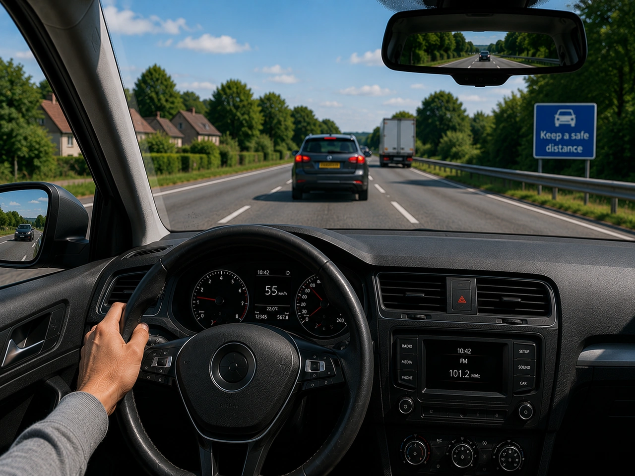 You should follow the vehicle in front as closely as possible in traffic.