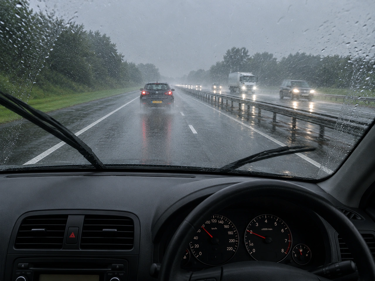 Why should you increase your following distance on wet roads?