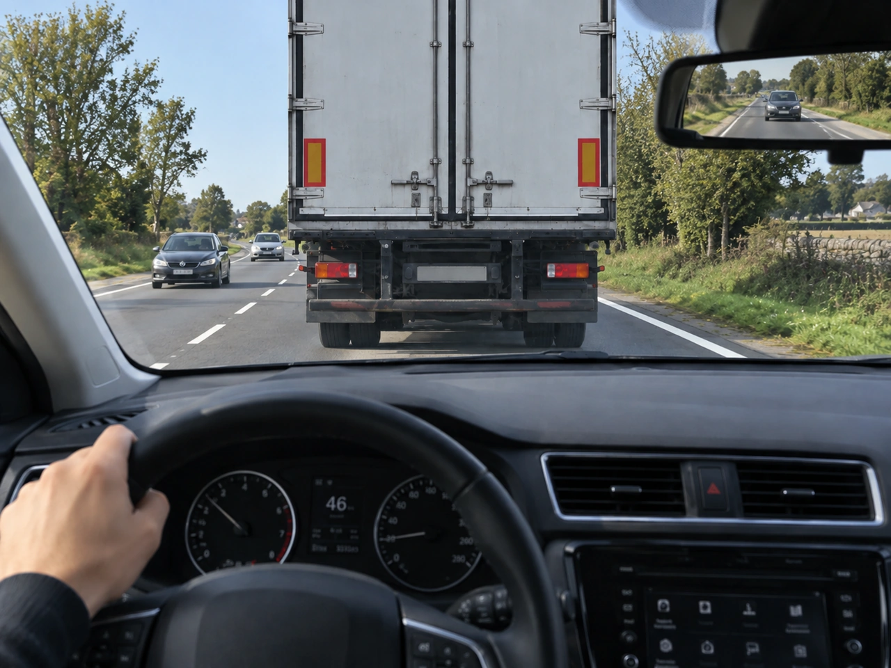 Por que deve deixar mais espaço ao seguir um veículo grande?