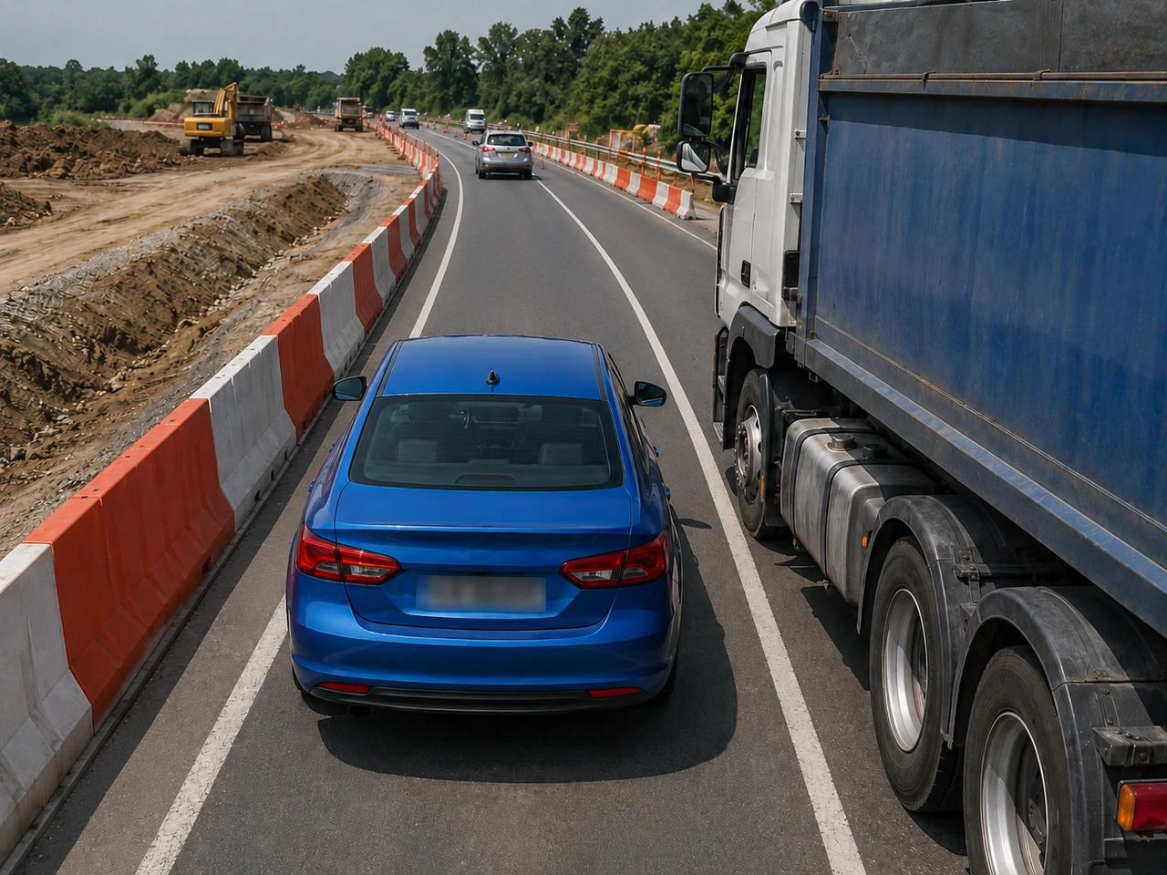 O que deve esperar quando as faixas ficam mais estreitas em obras?