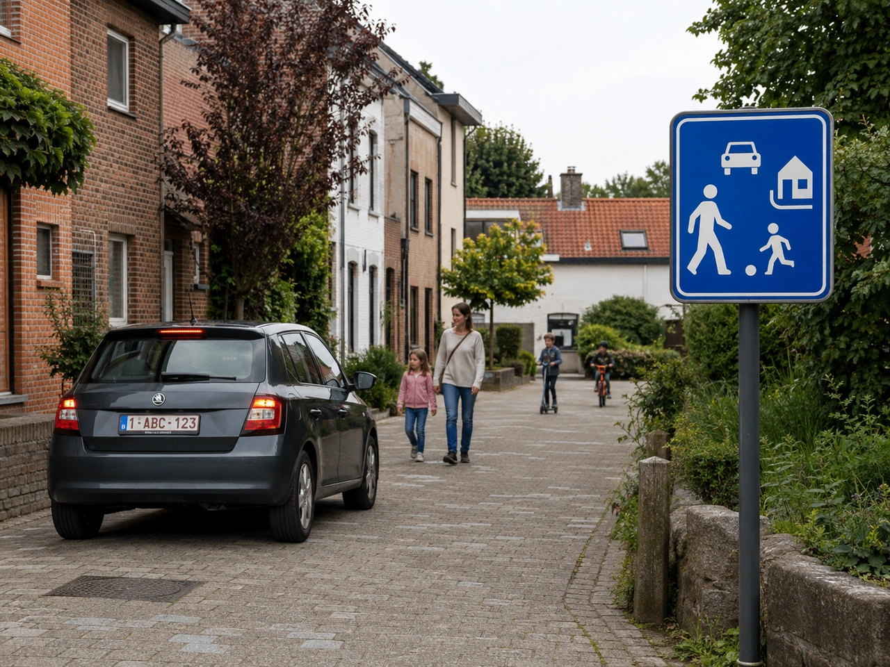 Qual é a velocidade máxima dentro de uma zona residencial ou zona de encontro belga?