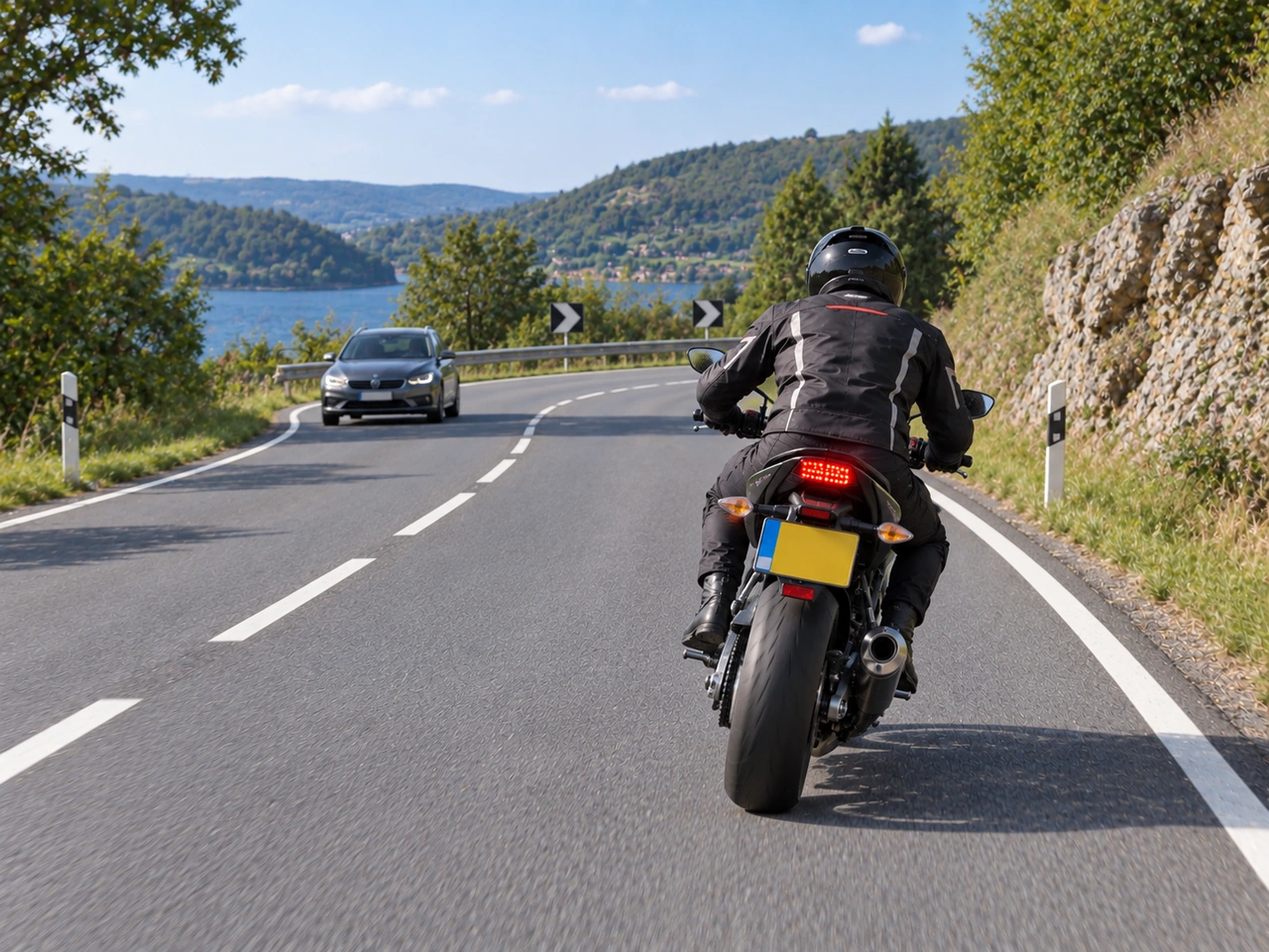 O que deve um motociclista fazer antes de entrar numa curva?