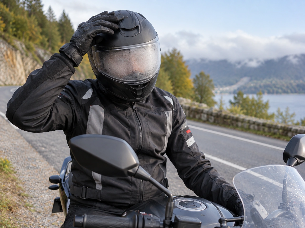 What should you do if your motorcycle helmet visor starts to fog?