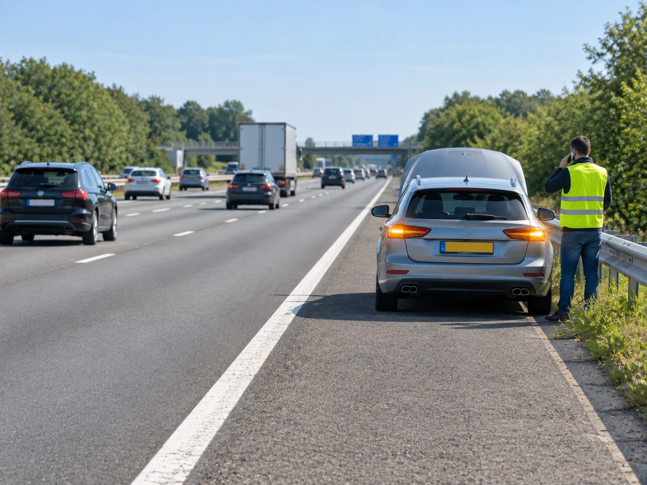 What is the main purpose of a motorway emergency lane or hard shoulder?