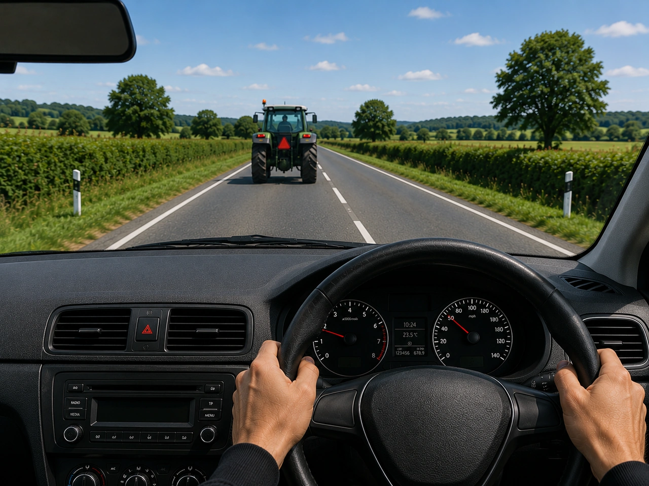 What should you do before overtaking a slow-moving vehicle?