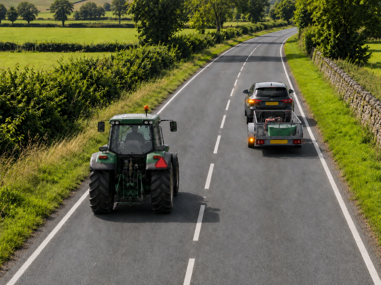 What should you do before overtaking while towing a trailer?