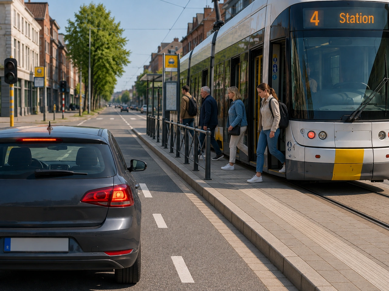 Yolcular sığınma adası olmayan bir yerde tramvaya binerken veya tramvaydan inerken sürücü ne yapmalıdır?