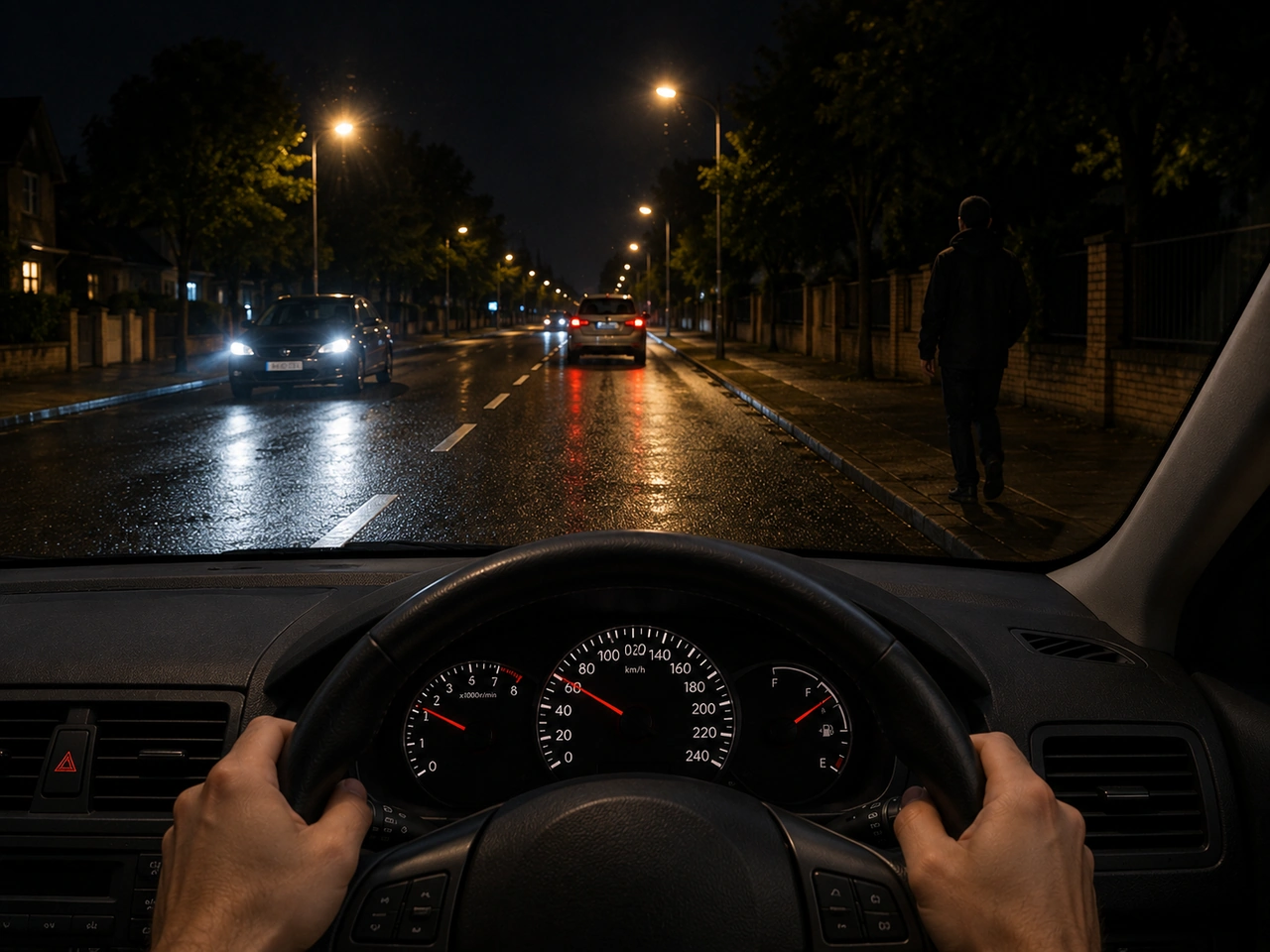 Why should you avoid wearing dark clothing at night?