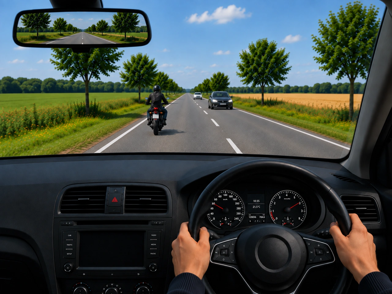 Why should you leave extra space behind a motorcycle?