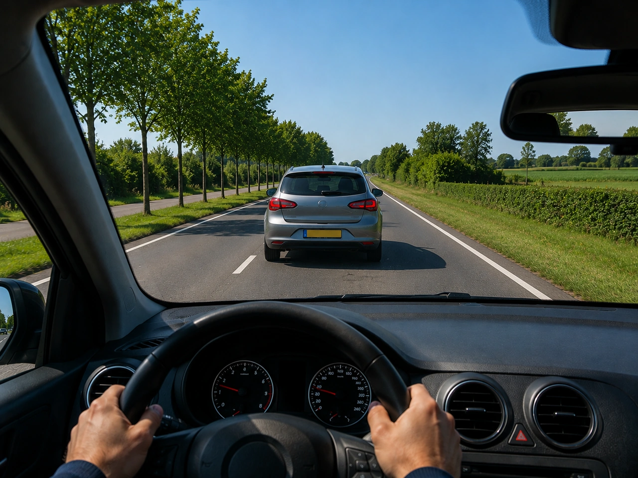 Why should you not drive too close behind another vehicle?