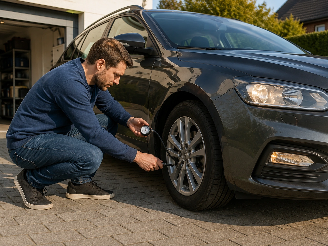 How should tyre pressure normally be checked?
