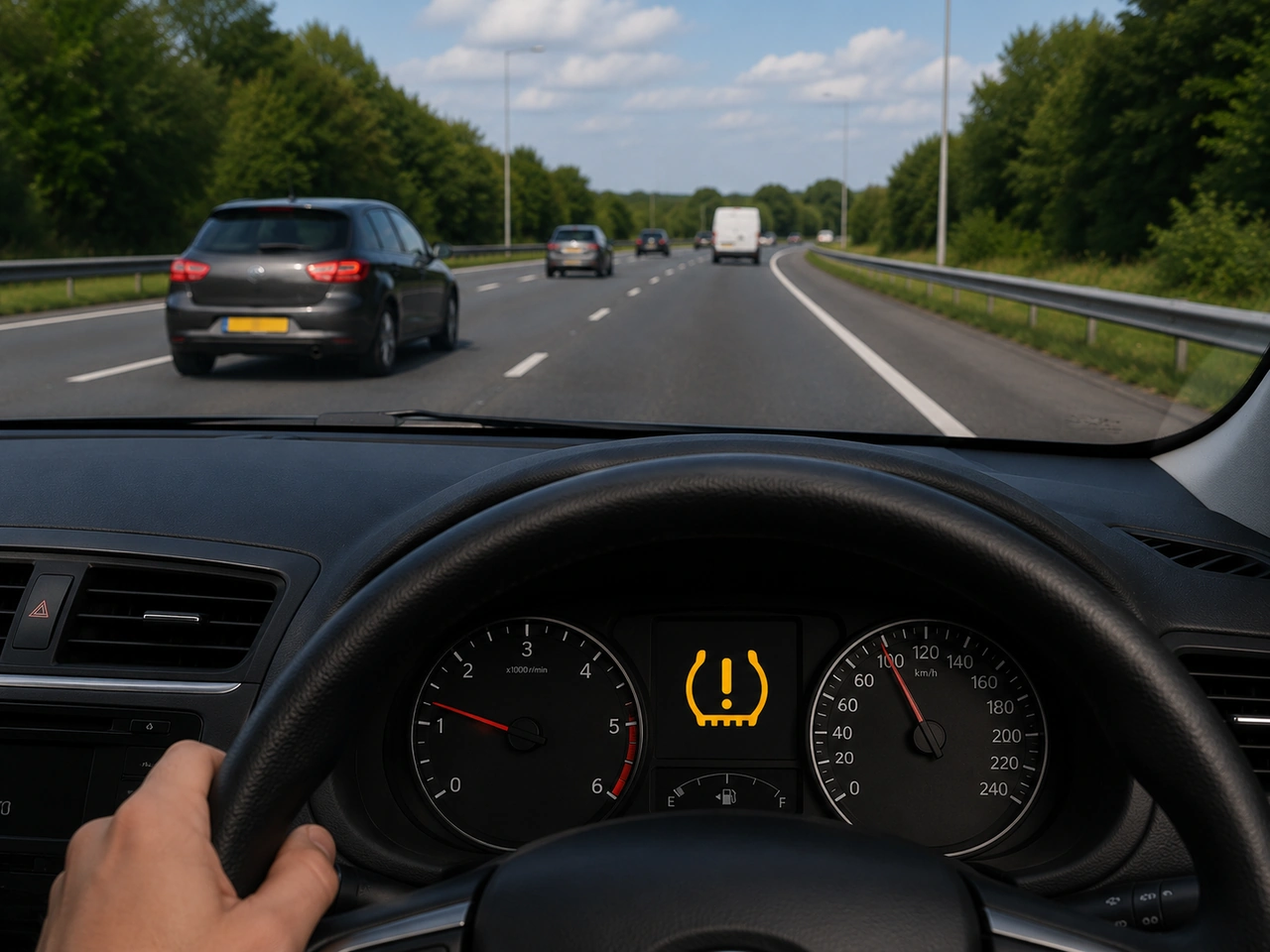 Lastik basıncı uyarısı belirir ve aracın yol tutuşu değişirse ne yapmalısınız?