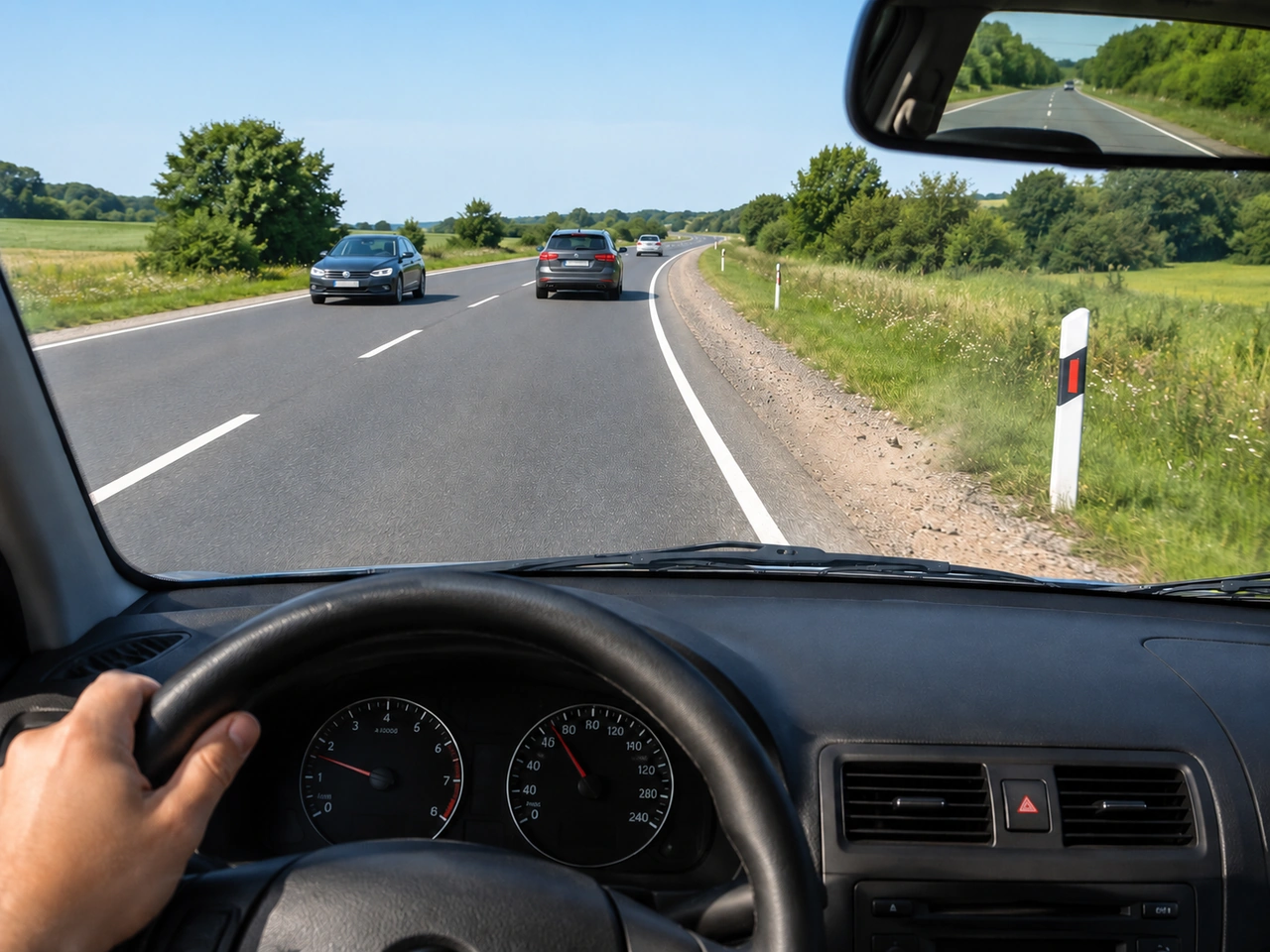 What should you do if your vehicle begins to drift onto the shoulder?
