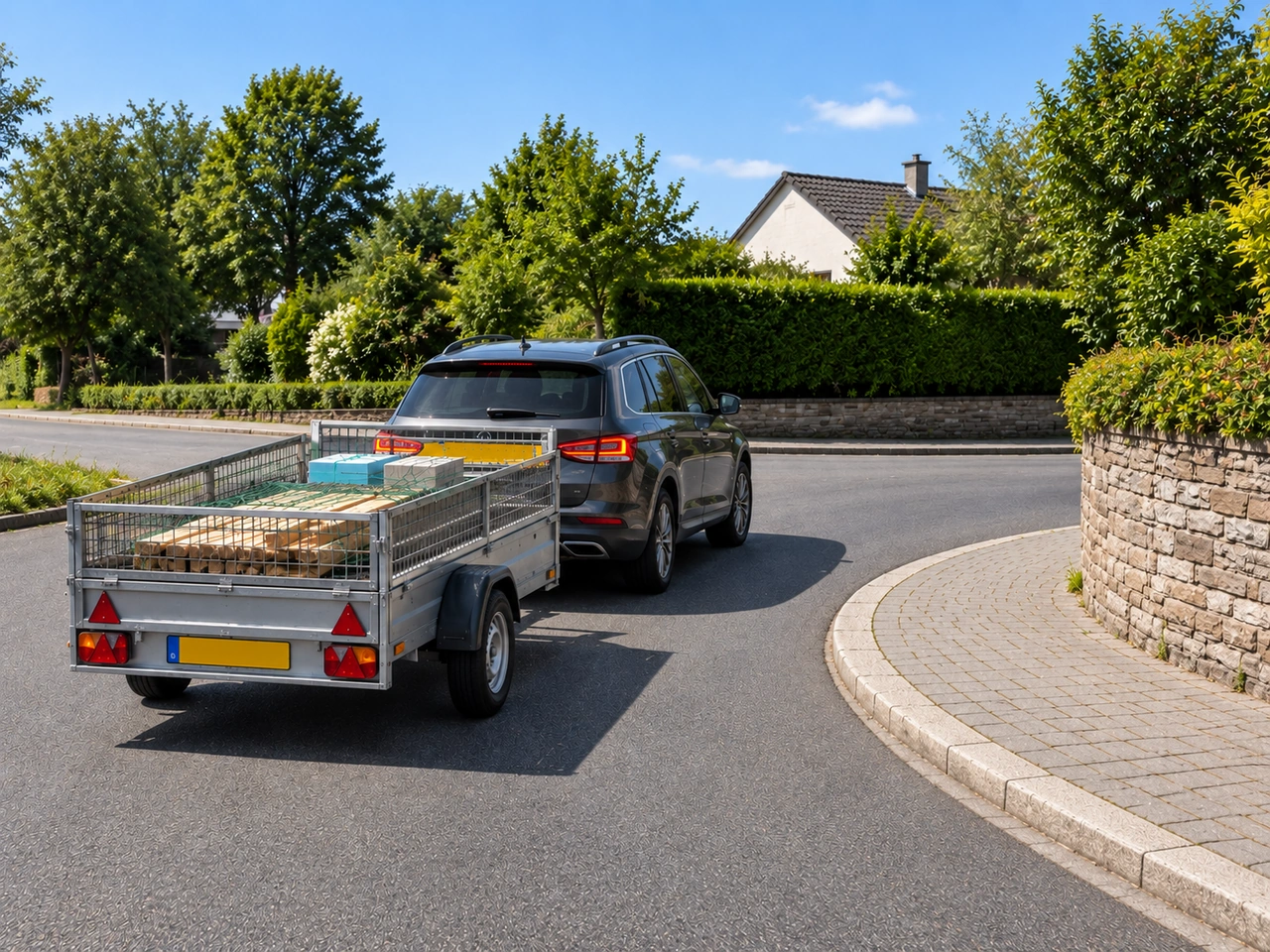 Why must you take wider turns when towing a trailer?