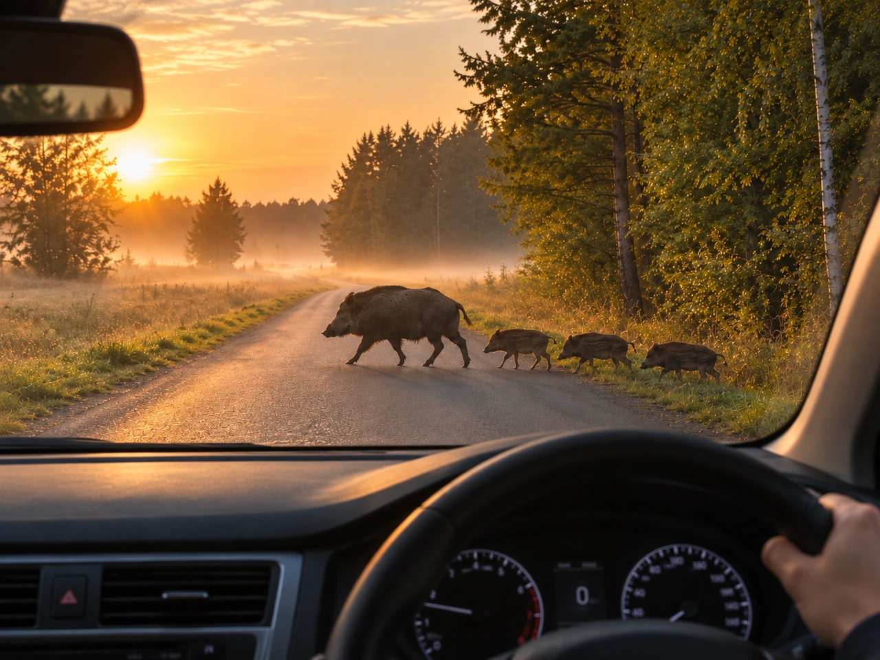 Why should you be especially alert for wild animals at dawn and dusk?