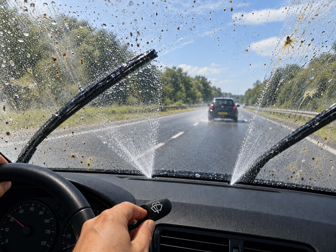 Why should the windscreen washer reservoir contain suitable washer fluid?