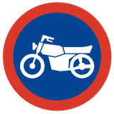 Vorgeschriebener Weg für Motorräder.