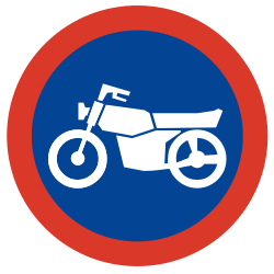 Vorgeschriebener Weg für Motorräder.
